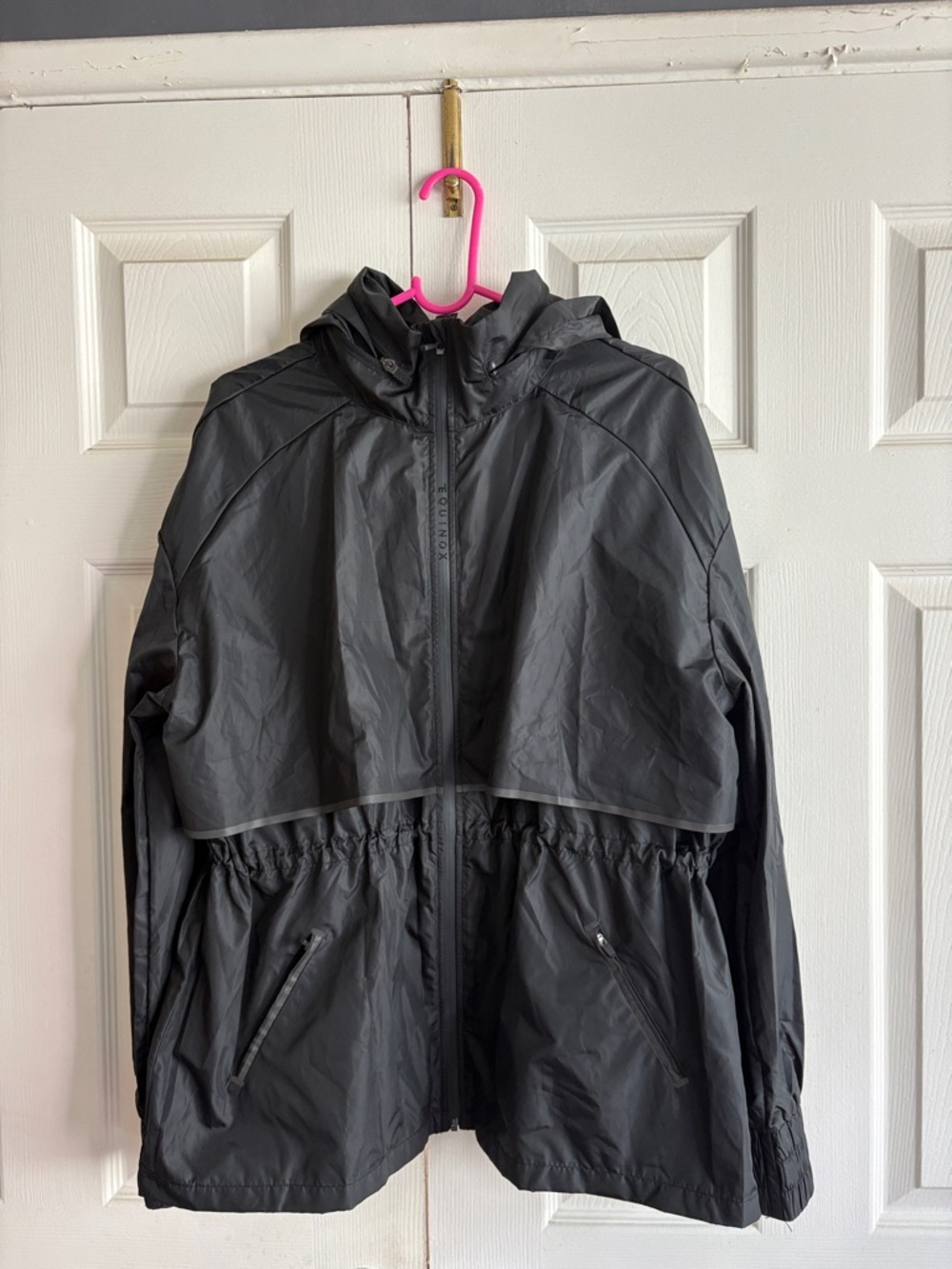 Equinox Black Hooded Windbreaker Jacket